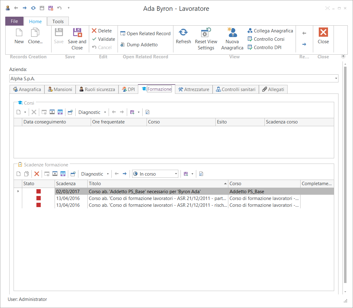 Health and Safety Management Software i DPI in dotazione al lavoratore e le scadenze dei DPI